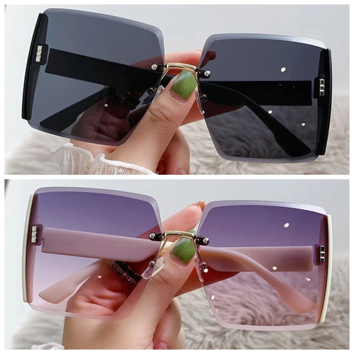 Korean Style Classic Black Big Square Shades Sunglasses for Women Men