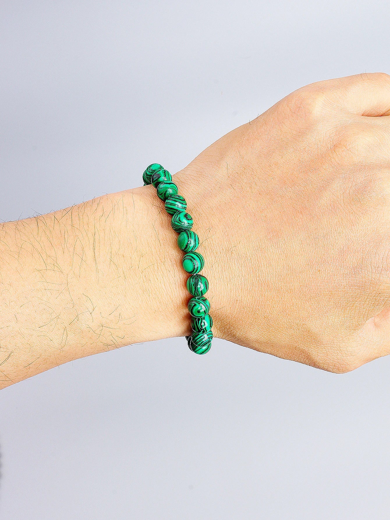 Natural Malachite Stone Beaded Bracelet for Healing Protection Positive Energy Spiritual Balance Yoga Meditation Chakra Jewelry
