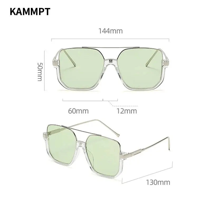 KAMMPT Retro Pilot Sunglasses Fashion Men Women Square Driving UV400