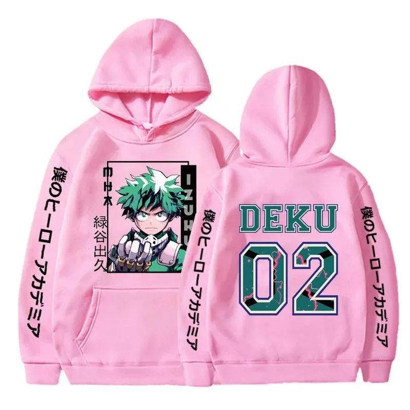 My Hero Academia Anime Winter Hoodies Midoriya Izuku Printed Men Women Long Sleeve Pullover Loose Sweatshirt Harajuku Streetwear