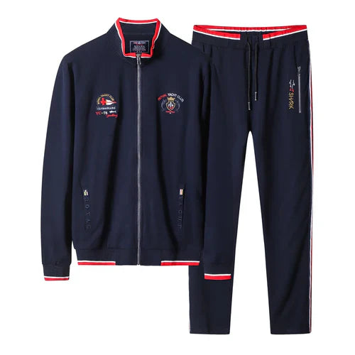 High Quality Embroidery Fashion Tracksuit Autumn Men's Sportswear Two