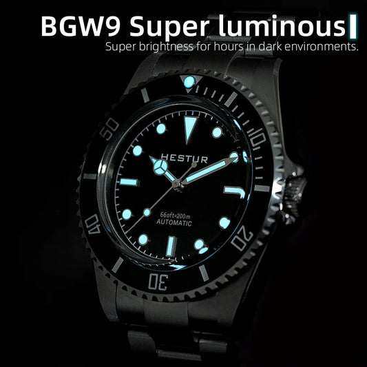 Hestur Automatic Mechanical Watches 40mm Men's wrist Watch Sub 14060 Vintage Diver 20bar Luxury Sapphire Bubble Mirror sw200