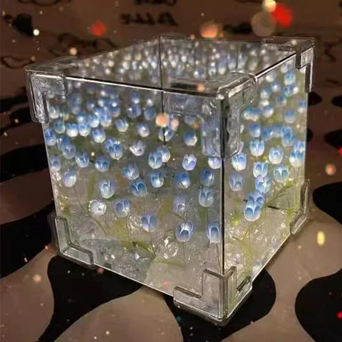 2025New Creative Diy Tulip Flower Sea Cube Three-Dimensional Small