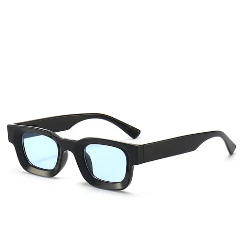 Small Sunglasses Rectangle Thick Frame Square Sun Glasses Men's Black