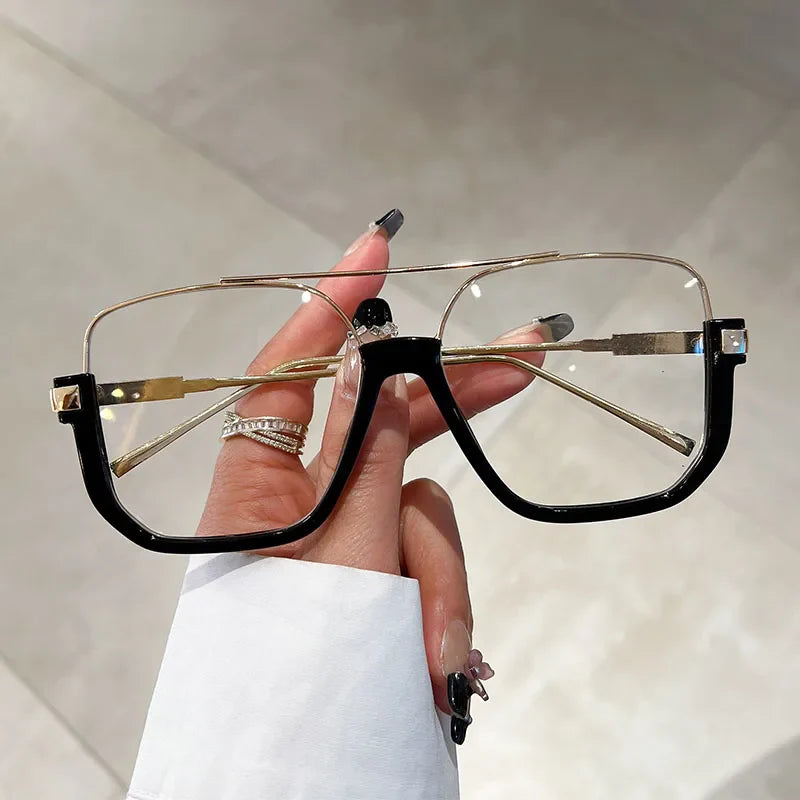 KAMMPT Vintage Oversized Sunglasses Fashion Men Women Square Shades