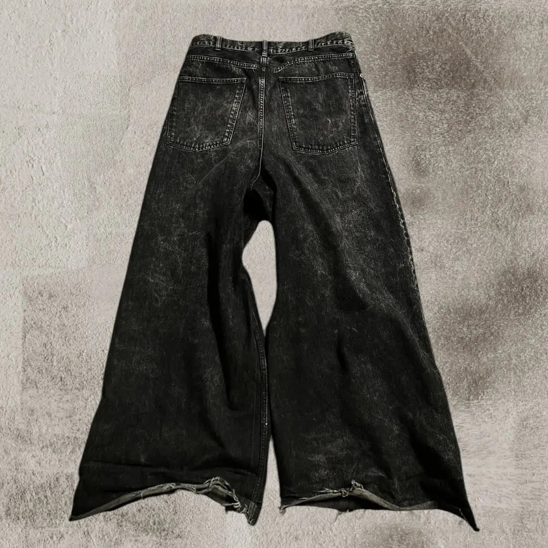 2024 New Black Ripped Baggy Jeans Goth Retro Y2k Denim Pants Men and