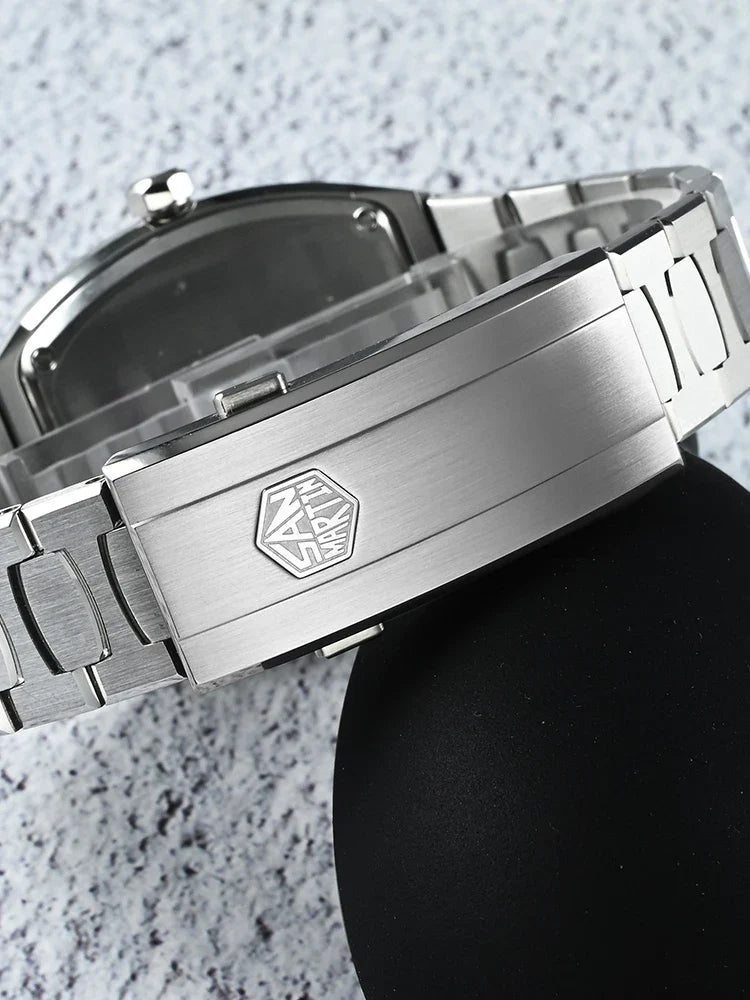 San Martin 39.5mm Tonneau Luxury Men Watch Mineral Dial Casual Sports PT5000 SW200 Automatic Mechanical Sapphire Luminous SN0145