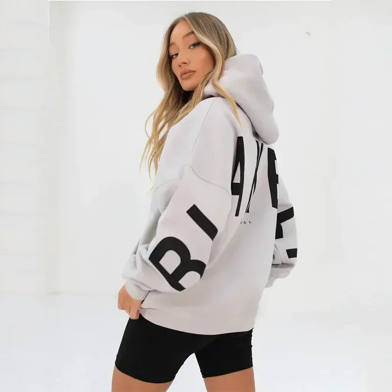 2025 New High Quality Women's Hoodie Autumn Winter Fashion Printed Thickened Versatile Long Sleeve Loose Casual Women's Top