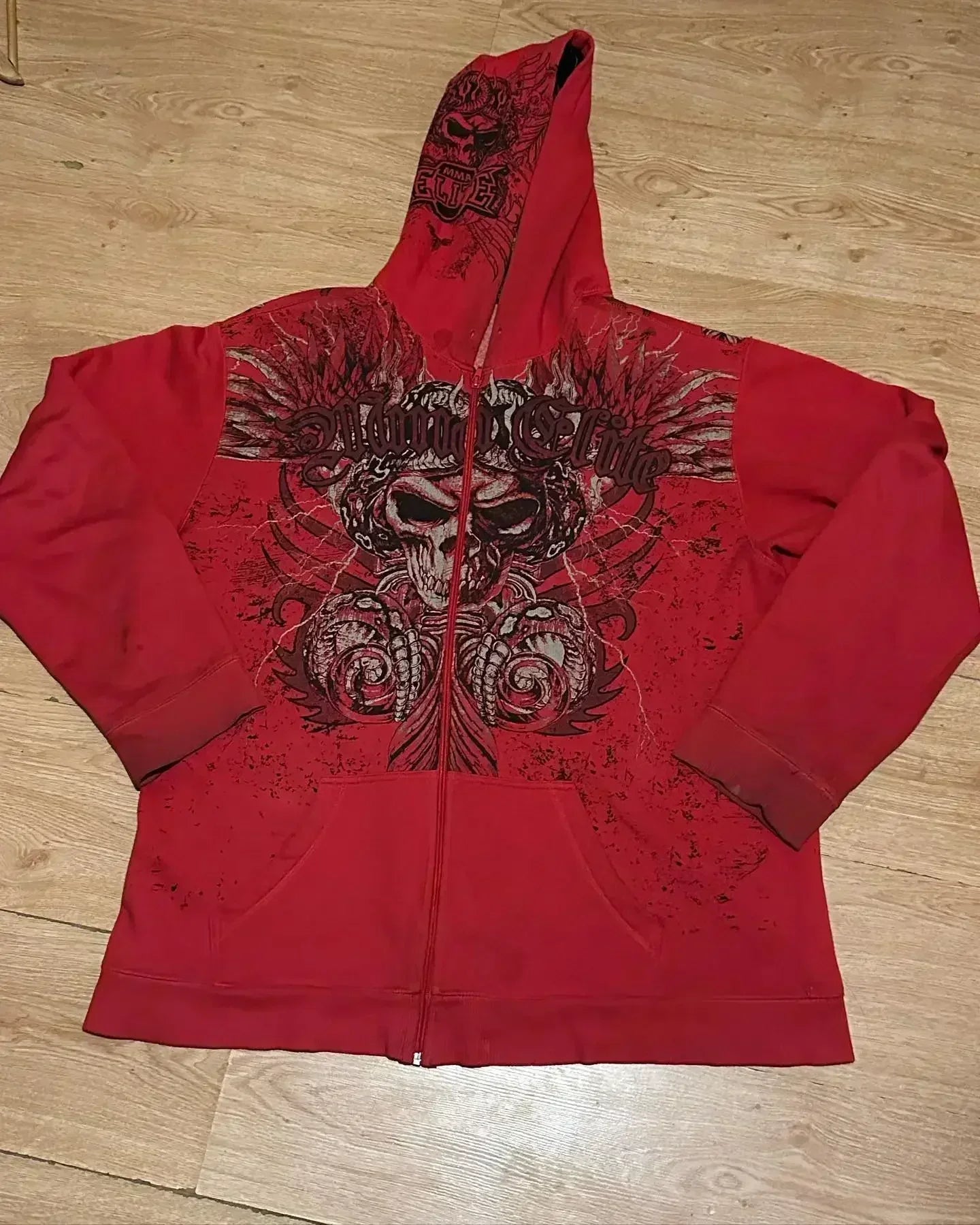 Affliction Fashion Hoodie Street Gothic printing Oversize Zipper Hoodie Mens Womens Hip Hop Casual Sweatshirt Personality Hoodie