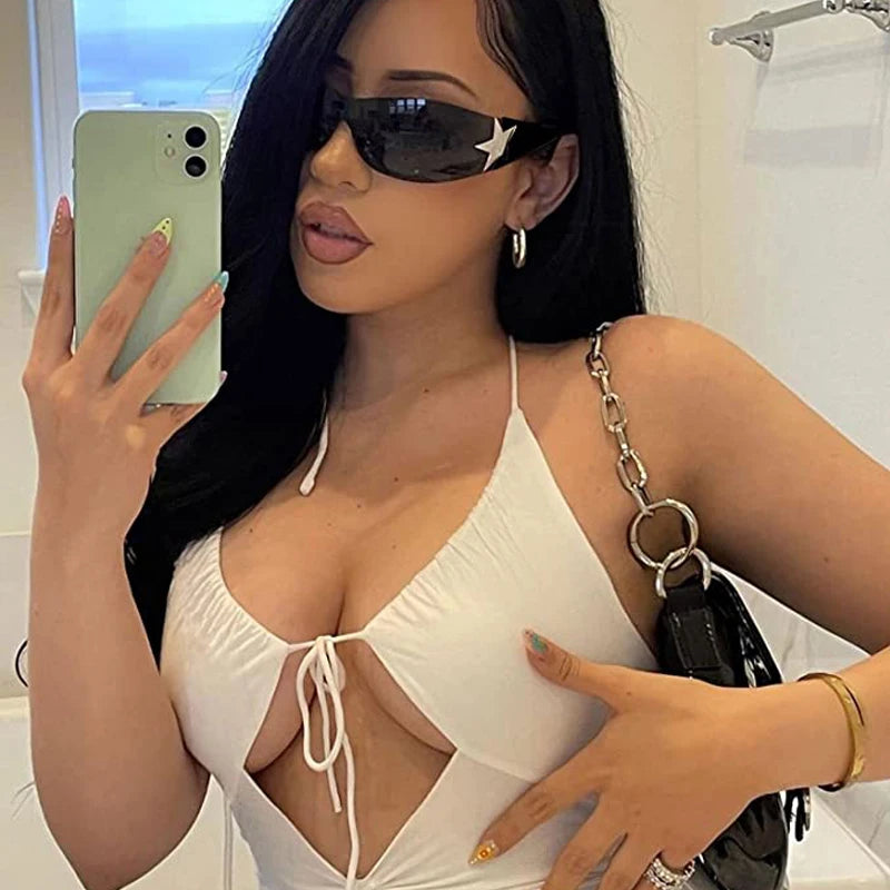 Fashion Sunglasses for Women Men Trendy Shield Wrap Around Sunglasses
