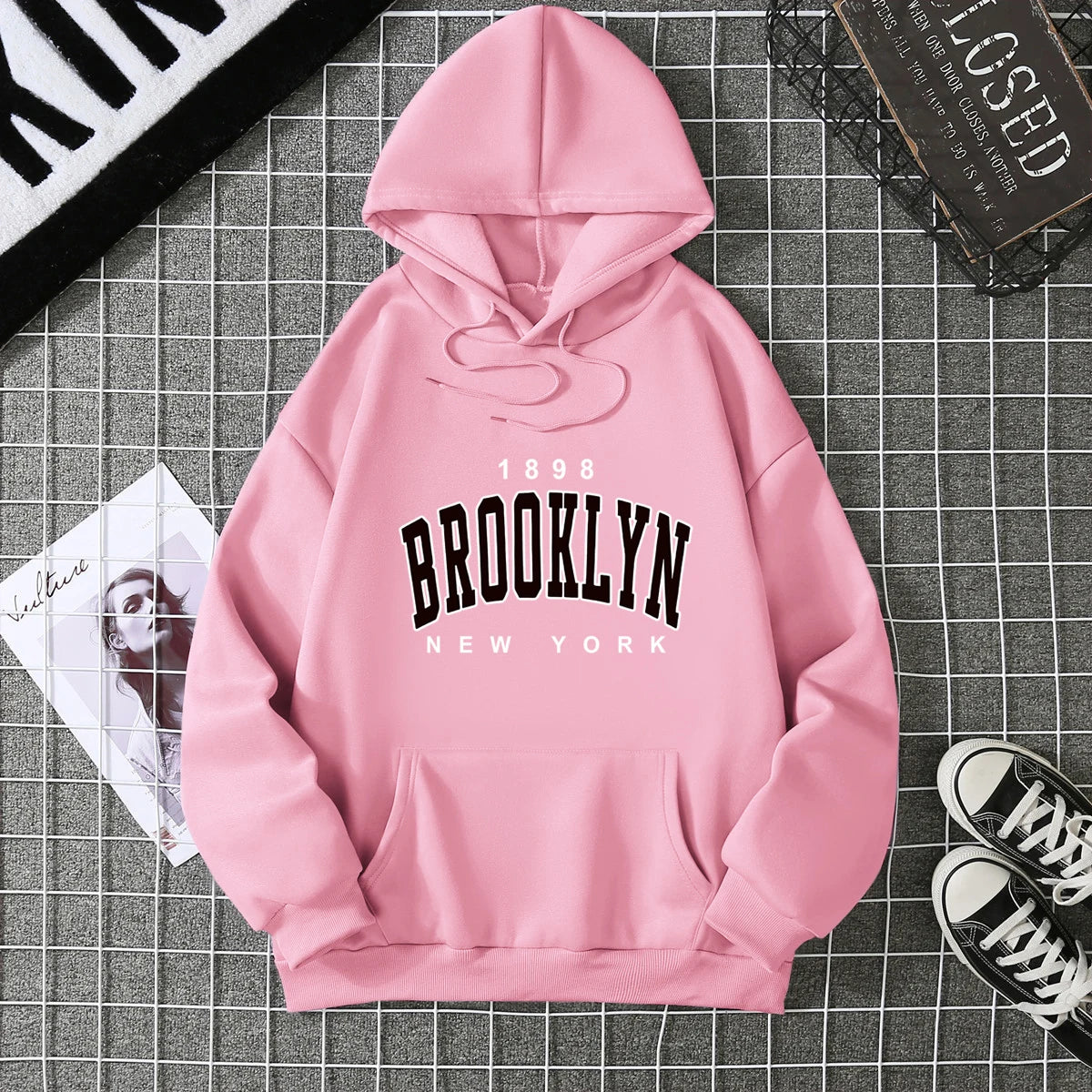 2025 Winter New Women's Hoodie High Street Unisex style Double Pockets Sweatshirts Outerwear Plus-Size Women's Clothing CYXX227