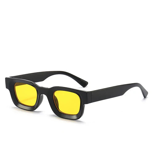 Small Sunglasses Rectangle Thick Frame Square Sun Glasses Men's Black
