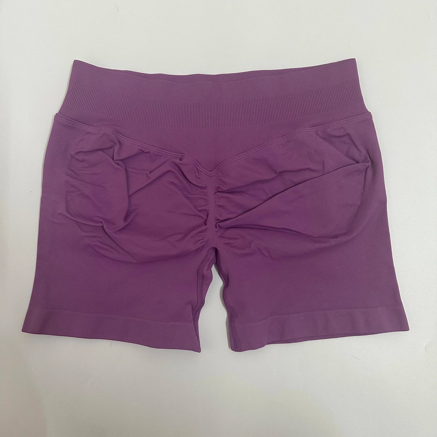 No Logo Yoga Shorts Low Ribbed Waist Band Yoga Shorts Seamless Scrunch Bum Workout Gym Shorts Booty Hight Stretch Running Shorts