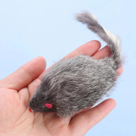 Cat Mice Toys False Mouse Cat Toy Long Tail Mice Soft Real Rabbit Fur Toy For Cats Plush Rat Playing Chew Toy Pet Supplies