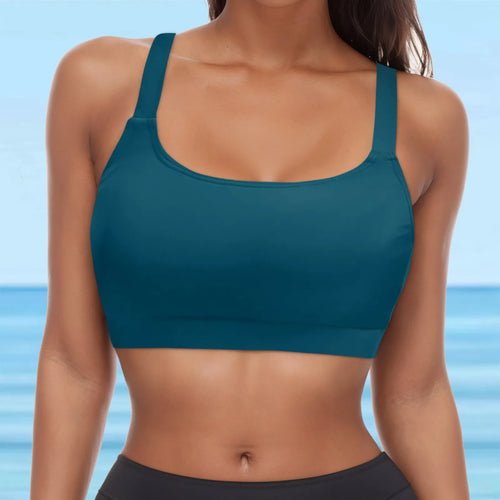 2024 Women’s Seamless Camo Swimwear Tops Fitness Breathable Push Up