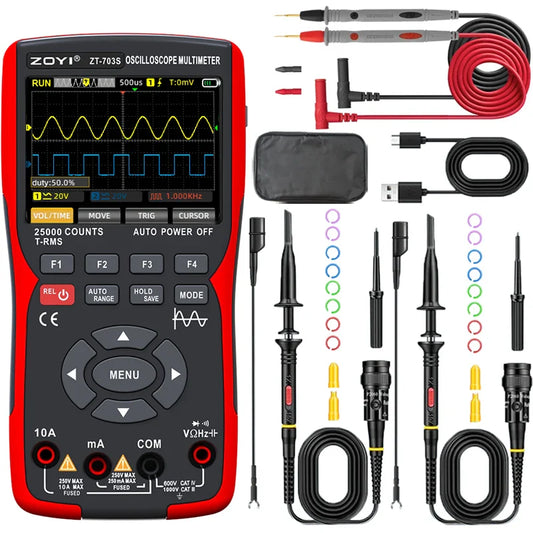 ZT-703S 3 in 1 Handheld Oscilloscope Automotive Dual Channel 50MHz