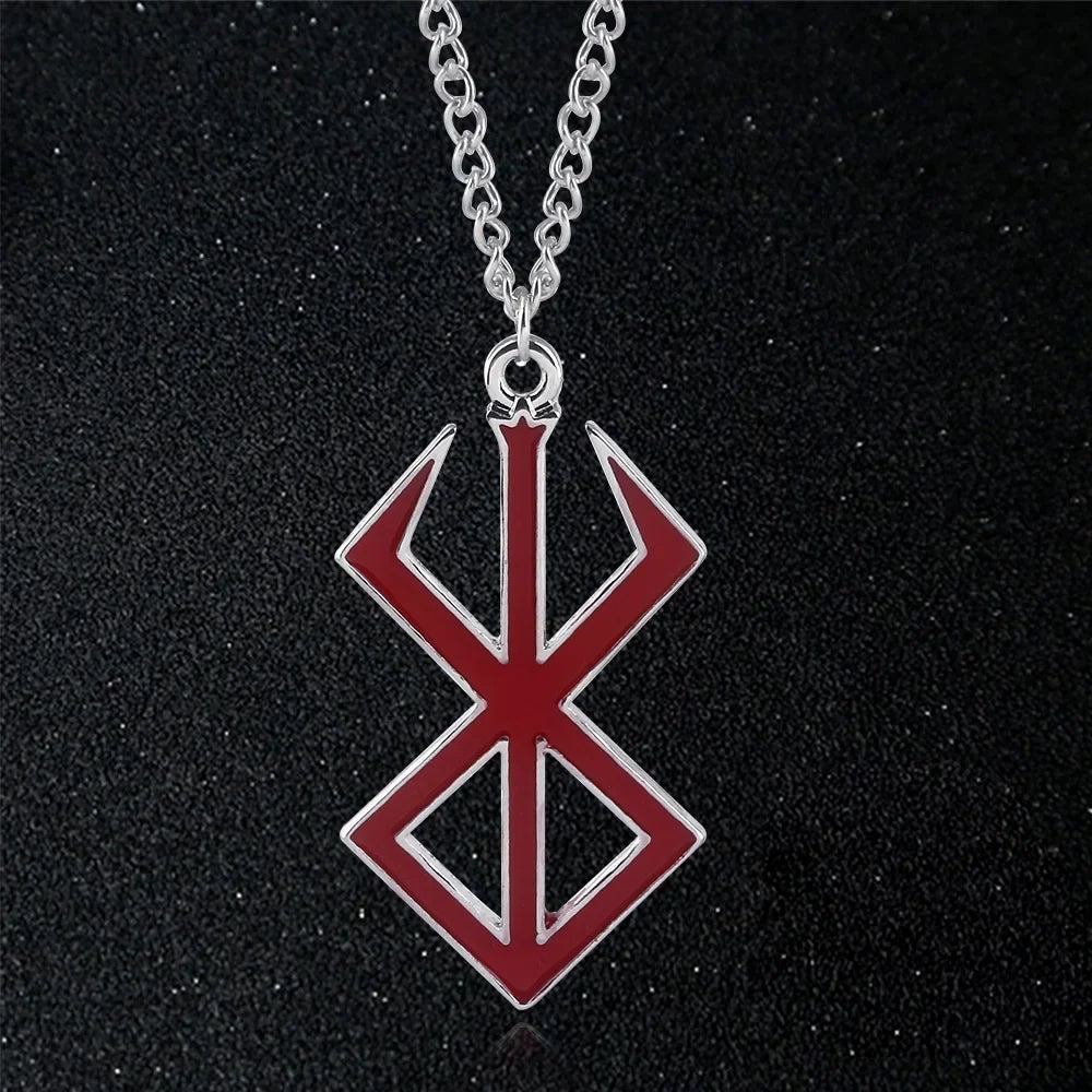 Anime Berserk Red Logo 1997 Necklace Guts Slave Brand Logo Pendants Cosplay Props Gift For Men Women Backpack Jewelry