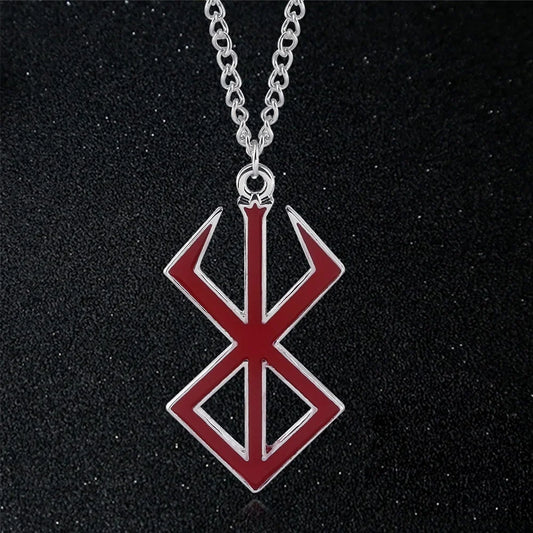 Anime Berserk Red Logo 1997 Necklace Guts Slave Brand Logo Pendants Cosplay Props Gift For Men Women Backpack Jewelry