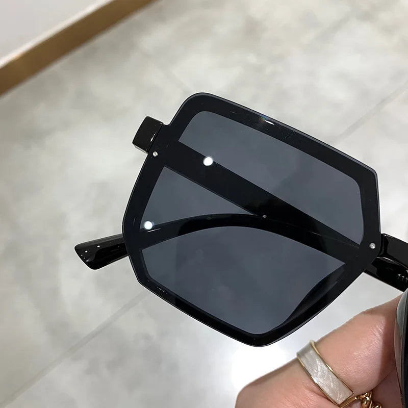 Big Frame Vintage Sunglasses Women Men Brand Square Sun Glasses Retro