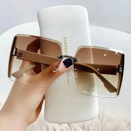 Korean Style Classic Black Big Square Shades Sunglasses for Women Men