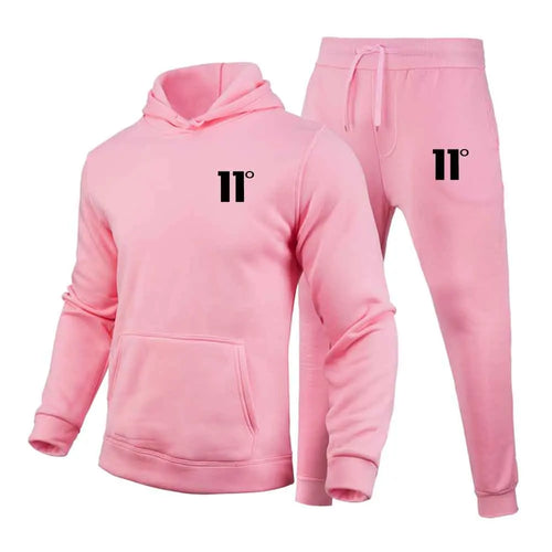 Fashion 11 Print Tracksuit for Men Hooded Sweatshirt and Sweatpants