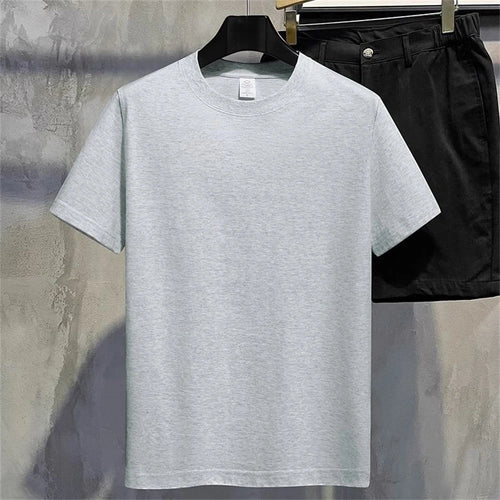 Men T Shirt Summer Cotton Tops Women Solid Color Blank Tshirts O-neck
