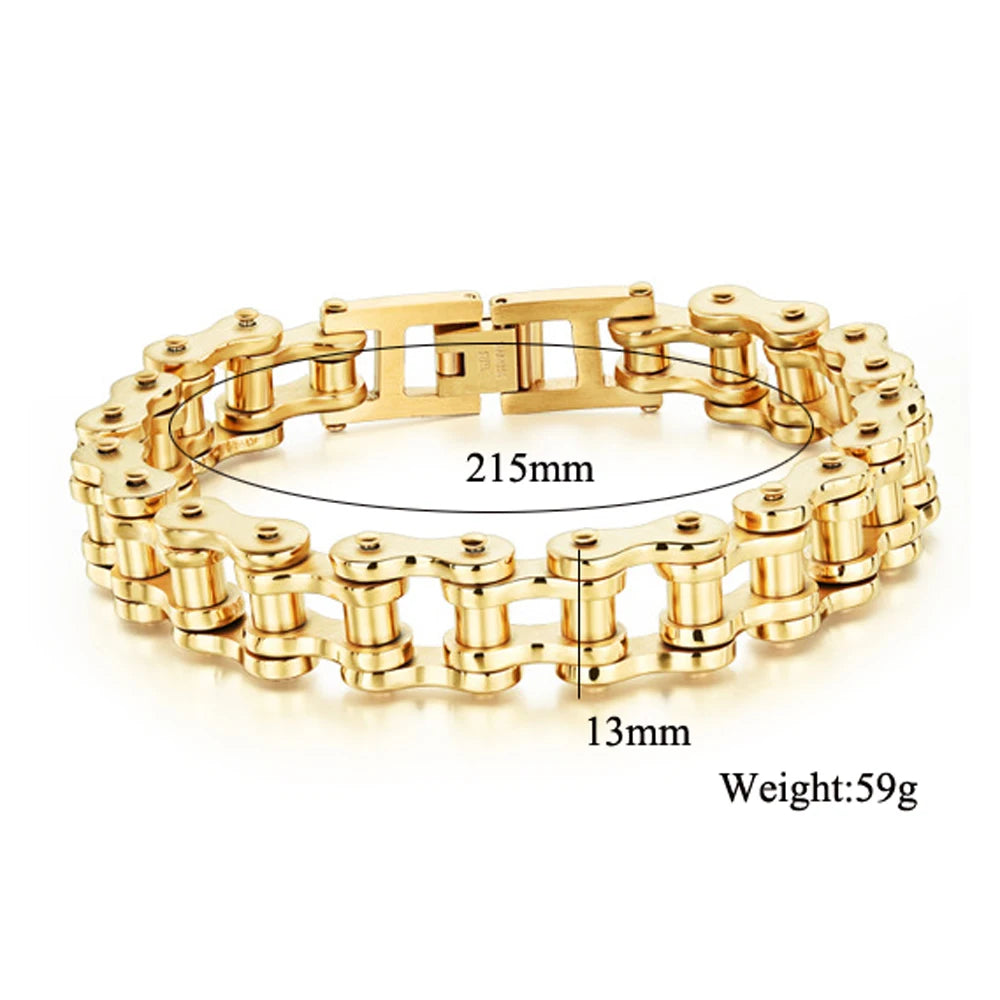 12MM titanium steel personalized and versatile bicycle bracelet for trendy men