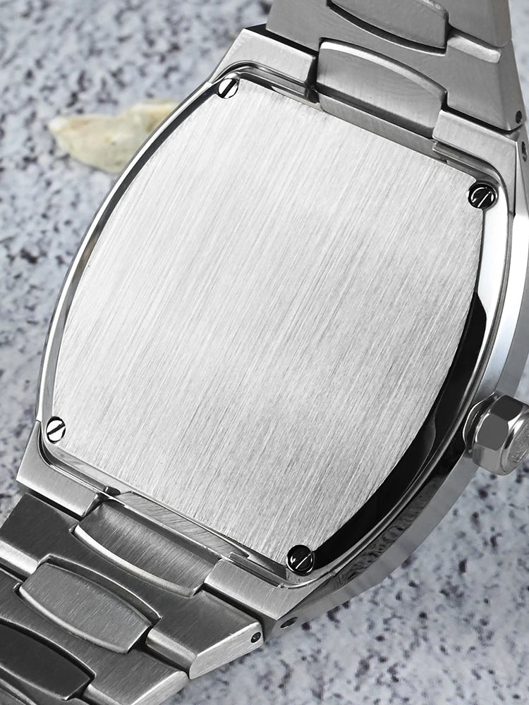 San Martin 39.5mm Tonneau Luxury Men Watch Mineral Dial Casual Sports PT5000 SW200 Automatic Mechanical Sapphire Luminous SN0145