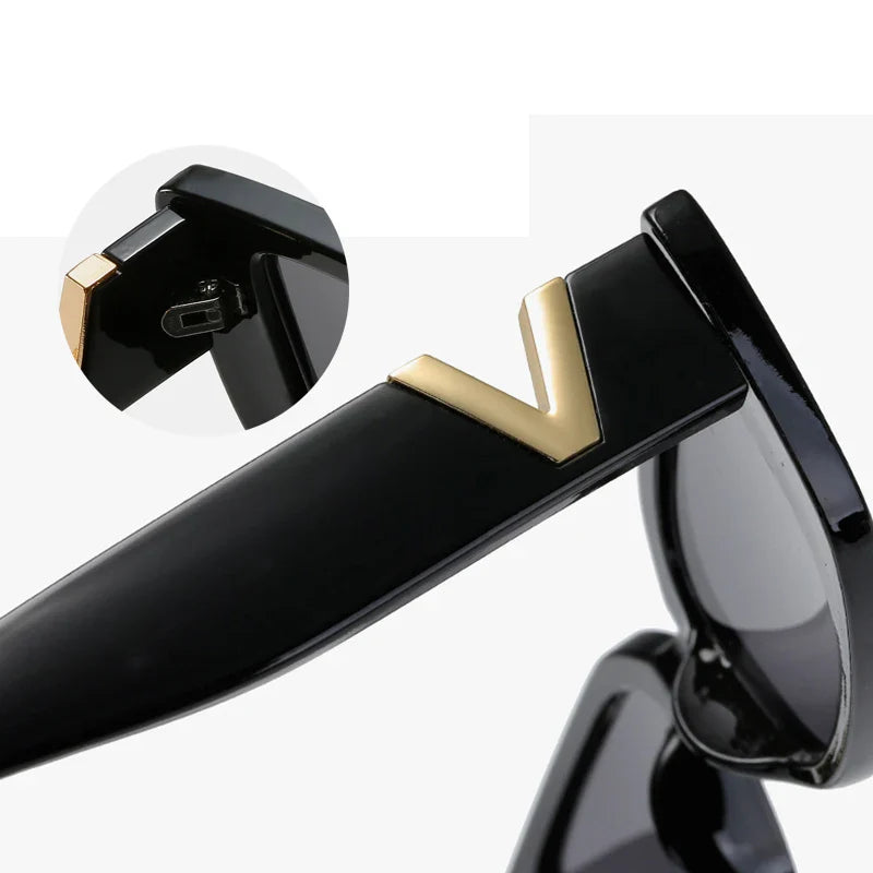 Fashion Cat Eye Sunglasses Luxury V Sun Glasses For Ladies Classic