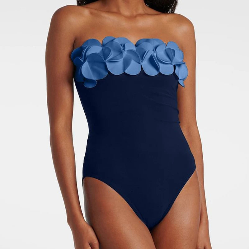 Sexy Flowers 2-Piece Women Bikini Set Swimsuit Bodysuit Luxury Woman Push Up Floral High Waist Biquini Bathsuit Beach Outfit