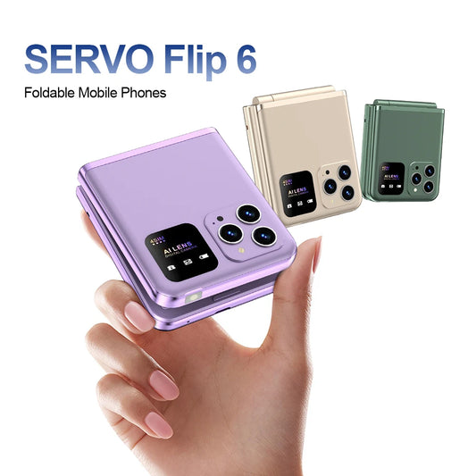 SERVO Flip6 4 SIM Card standby Folding Mobile Phone 2.4” Auto Call