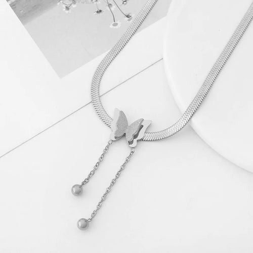 Multilayer Vintage Butterfly Necklace For Women Gold Color 316L