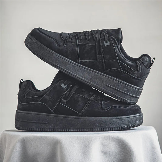 Autumn Suede Men’s Black Sneakers Retro Cheap Skateboard Sneakers Men