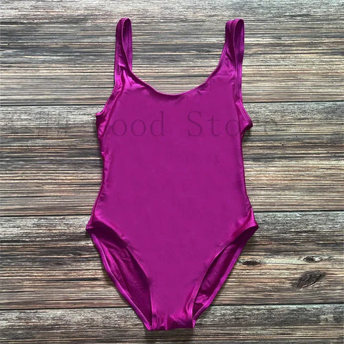 S-3XL Padded One Piece Swimsuit Women Swimwear Solid Bathing Suit