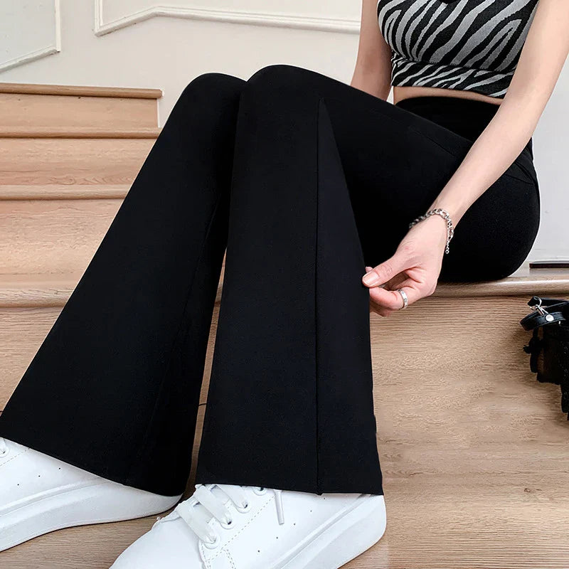 Women Flare Pants Slim High Waist Solid Sexy Shark Flare Pants Fashion
