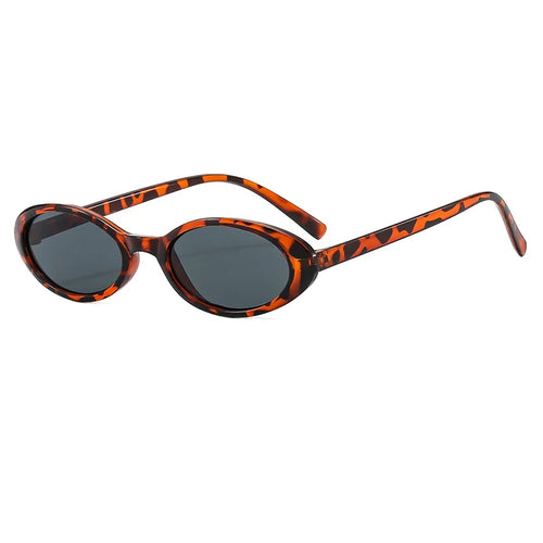 New Small Oval Sunglasses Women Men Trendy Vintage Hip Hop Cat Eye Sun