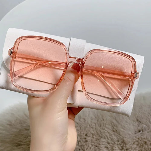 KAMMPT Vintage Oversized Square Sunglasses 2024 Women Fashion Gradient