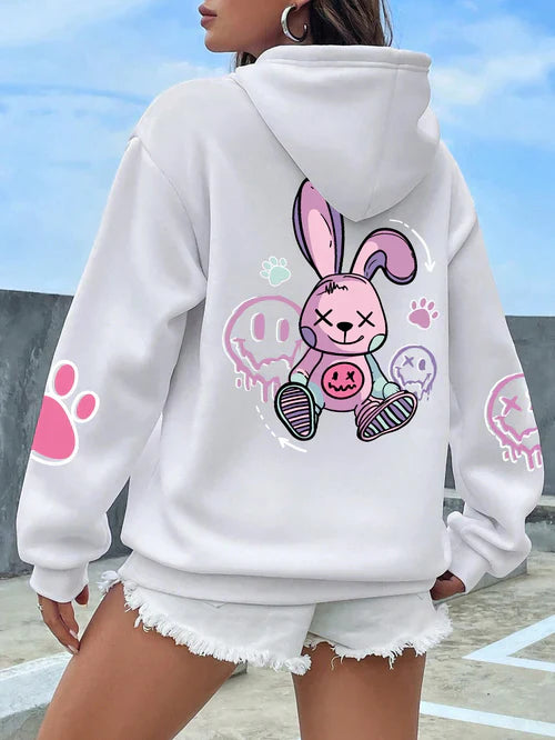 Hip Hop Street Casual Printed Female Hoodies Fashion Hoodie Oversize