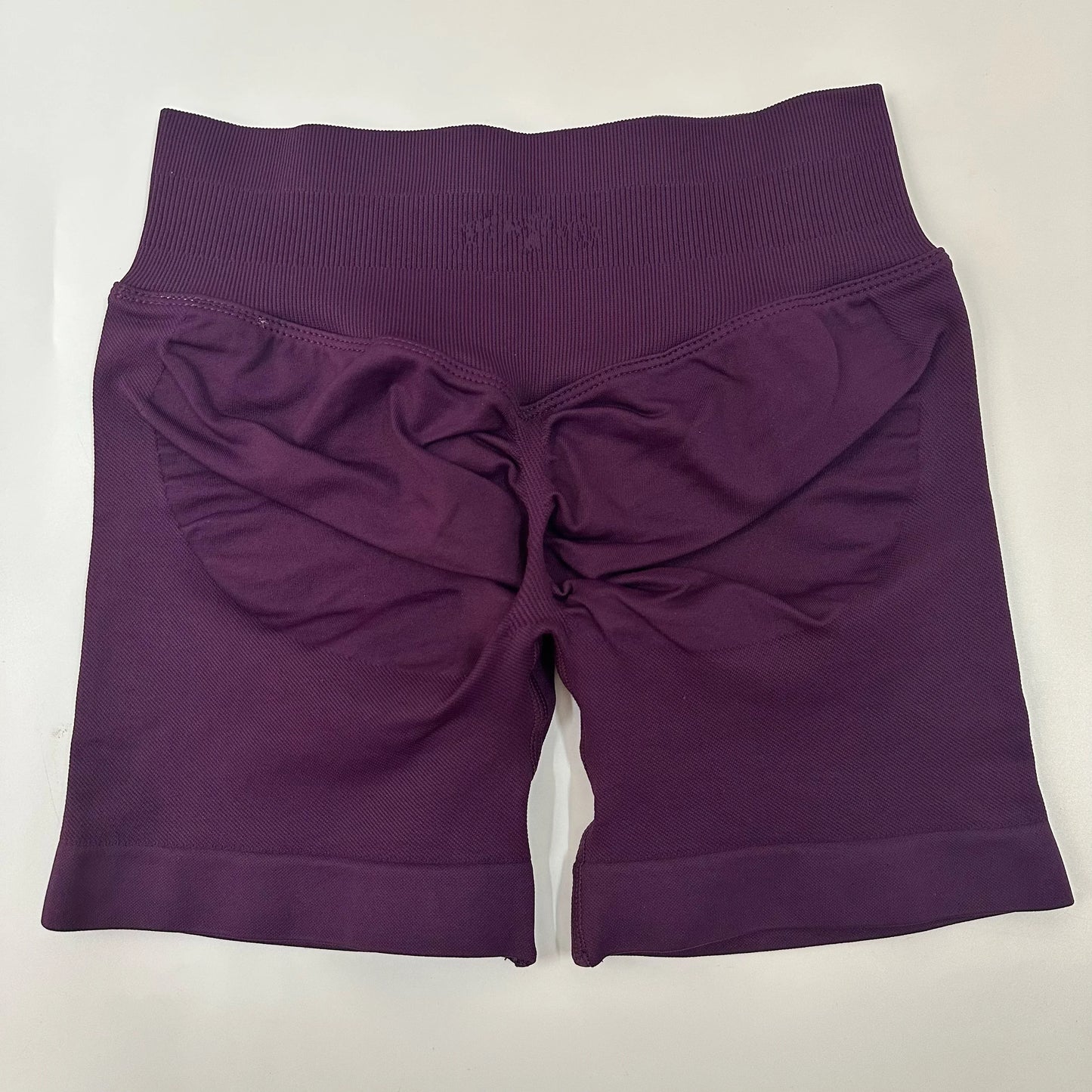 No Logo Yoga Shorts Low Ribbed Waist Band Yoga Shorts Seamless Scrunch Bum Workout Gym Shorts Booty Hight Stretch Running Shorts