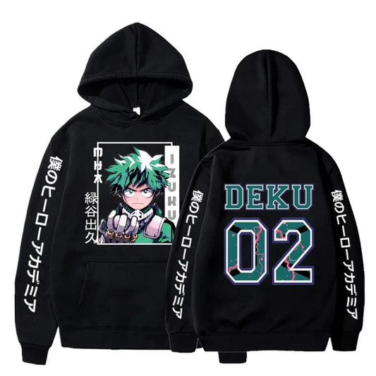My Hero Academia Anime Winter Hoodies Midoriya Izuku Printed Men Women Long Sleeve Pullover Loose Sweatshirt Harajuku Streetwear