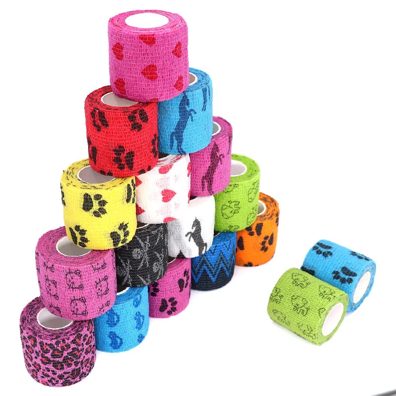 COYOCO Printed Self Elastic Adhesive Athletic Tape Wraps 2.5cm Sports