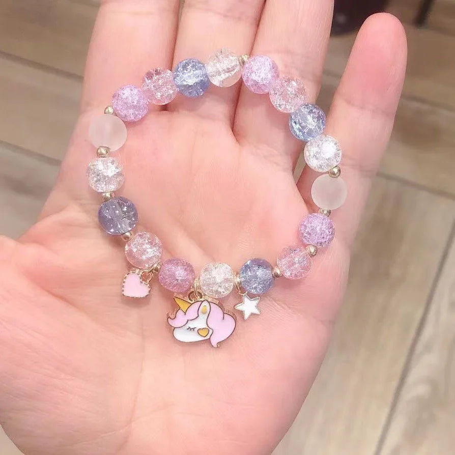 Makersland Sweet Bead Bracelet For Children Women Cute Flower Pendant