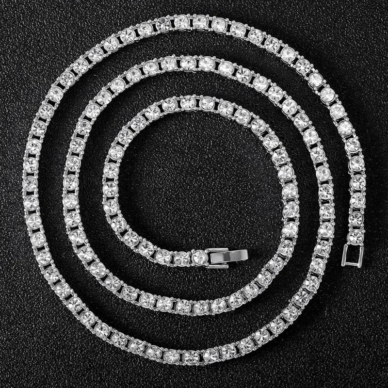 Hip Hop Shiny 15MM Cuban Link Chain Necklace Women Men Silver Color Rhinestone Iced Out Cuban Chain Punk Jewelry Necklace Gift
