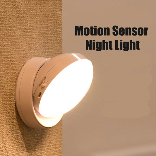 Led Night Light USB Charging Motion Sensor Round Energy-saving Led