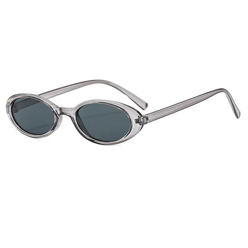 New Small Oval Sunglasses Women Men Trendy Vintage Hip Hop Cat Eye Sun