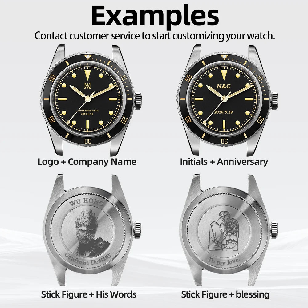 Hestur Automatic Mechanical Watches 40mm Men's wrist Watch Sub 14060 Vintage Diver 20bar Luxury Sapphire Bubble Mirror sw200