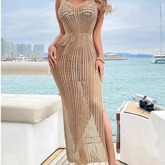 New Sexy S - 3XL Fringe Tassel Knitted Crochet Tunic Beach Cover Up