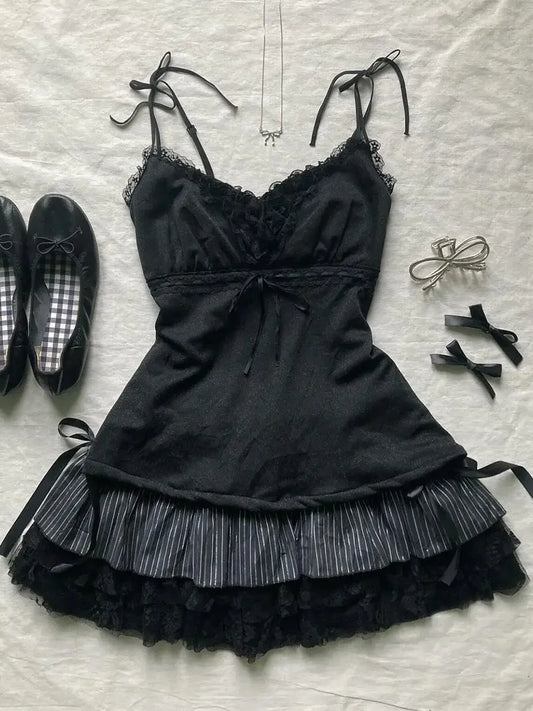 Punk Y2k Skirts Women Clothes Goth Sexy Ropa Aesthetic Stripe High