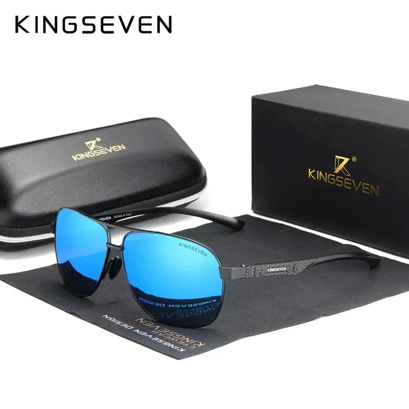 KINGSEVEN Polarized Aluminum Sunglasses Men UV400 HD Lens Pilot Eye