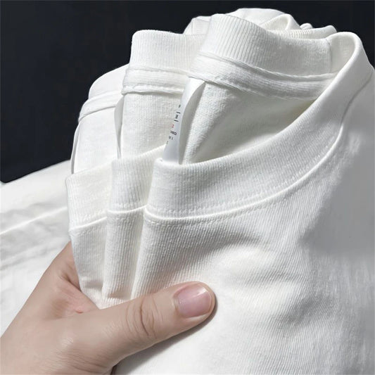 Men T Shirt Summer Cotton Tops Women Solid Color Blank Tshirts O-neck